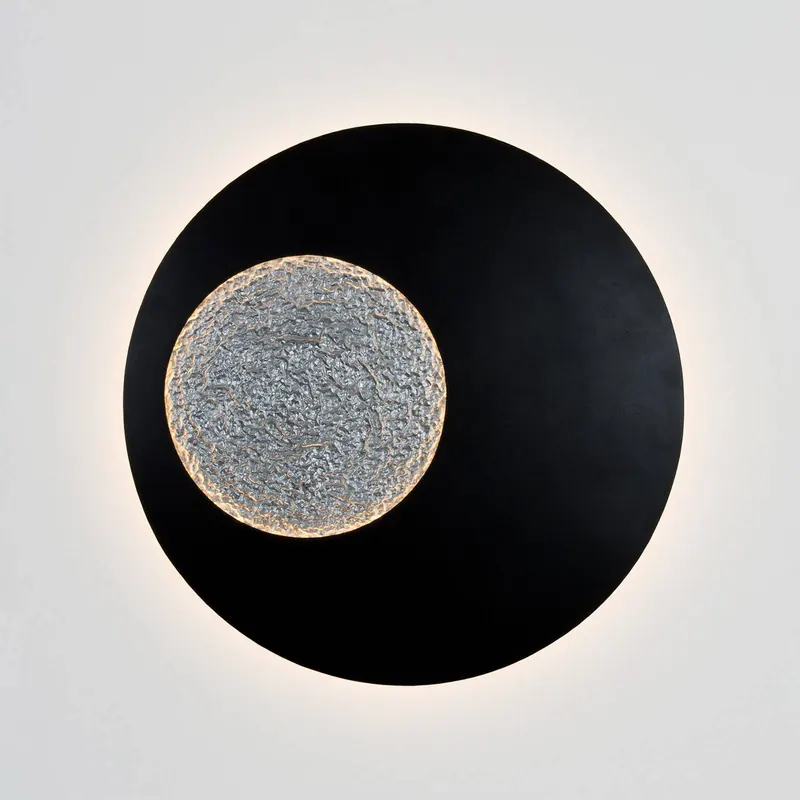 Kinkiet LED LUNA GIGANTE XL, czarny/srebrny, Ø 100 cm, ściemniany