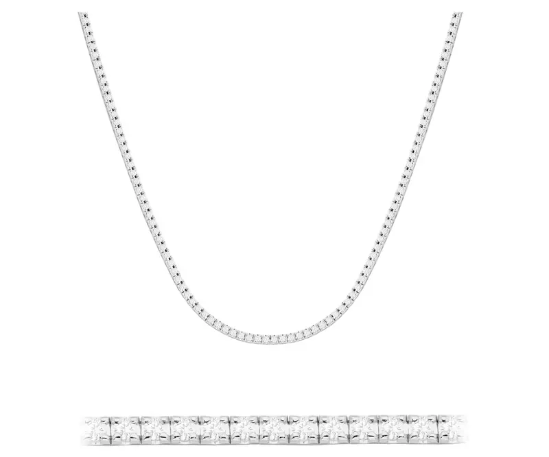 Białe Złoto Naszyjnik Brylanty Diamenty Laboratoryjne 4,38 ct 585