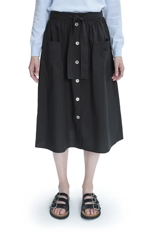 A.P.C. Skirt Violeta Charcoal Maat: 38 | Midi Rokken Outlet | Dames | Zwart