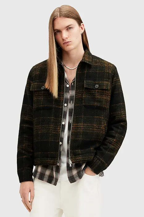 AllSaints Bauhaus Jacket Jet Black Maat: XS | Lichte Jassen Outlet | Heren | Groen