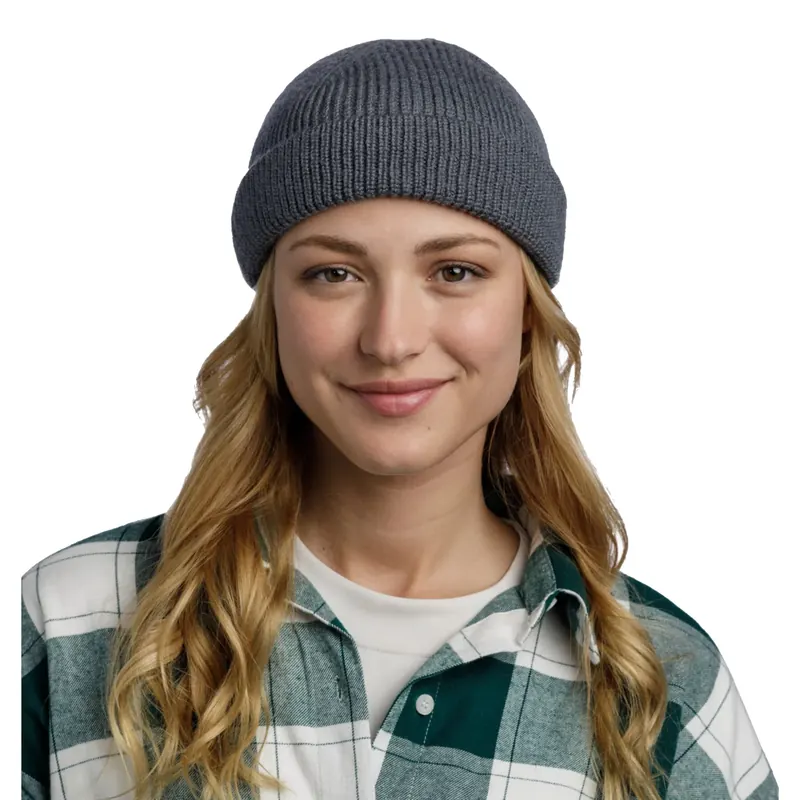 Buff Ervin Merino Hat Beanie 13232390110, Unisex, Szare, czapki, wełna, rozmiar: One size