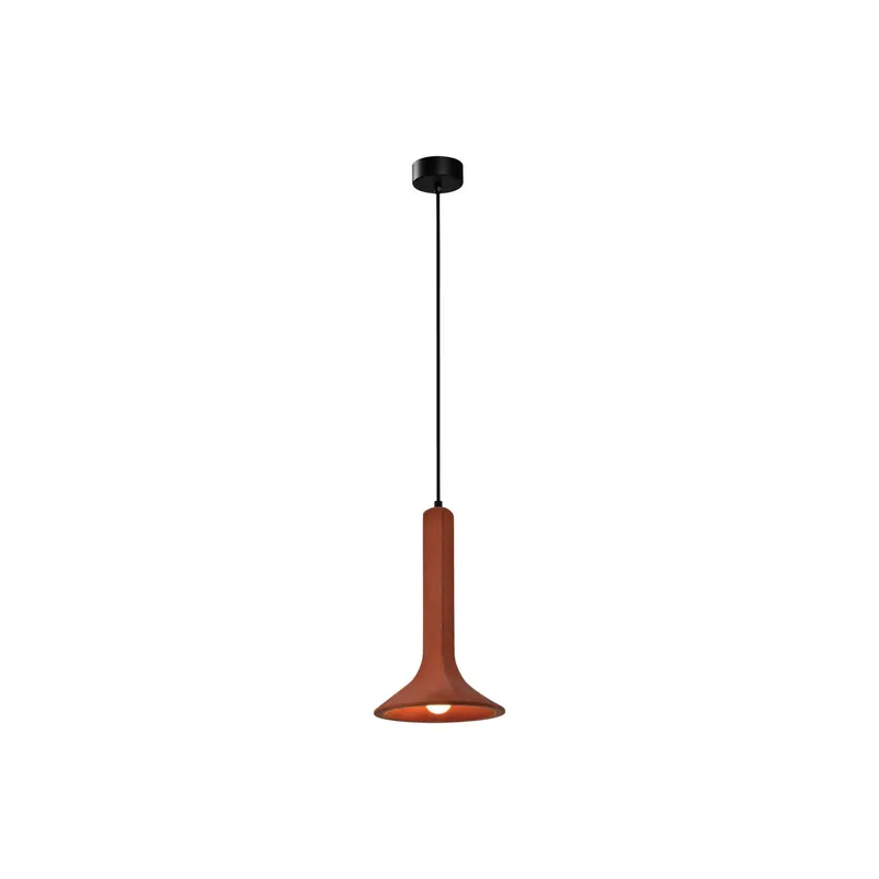 Lampa wisząca Funnel, beton, czerwony