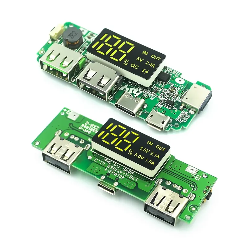 LED Dual USB 5V 2.4A Micro/Type-C USB Mobile Power Bank 18650 Moduł ładowania Bateria litowa Ładowarka Płytka zabezpieczająca obwód