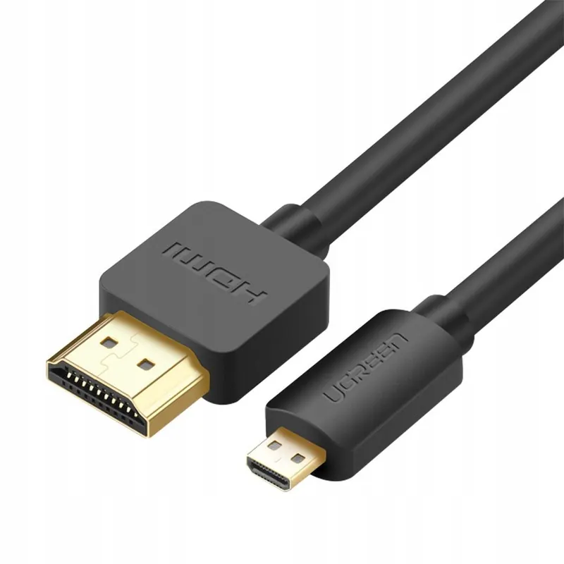 Kabel przewód przejściówka Hdmi micro Hdmi 2.0v 4K 60Hz 30AWG 1.5m czarny