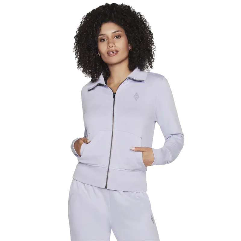 Skechers The Hoodless Hoodie Diamond Jacket W3JA262-LVLP, Damskie, Fioletowe, bluzy, bawełna, rozmiar: S