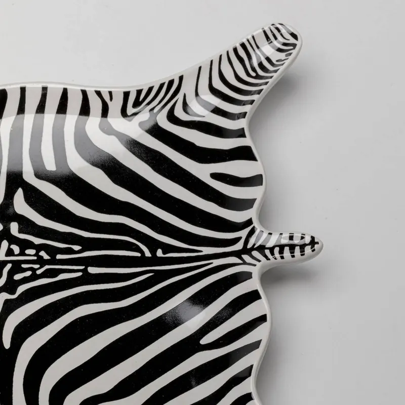 Miska dekoracyjna KARE zebra, porcelana, czarna/biała, ręcznie malowana
