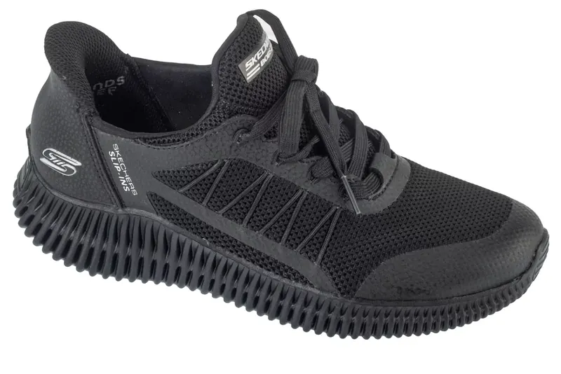 Skechers Slip-Ins: Bobs Geo Lite - Divine Pace 117413-BBK, Damskie, Czarne, buty sneakers, tkanina, rozmiar: 37,5