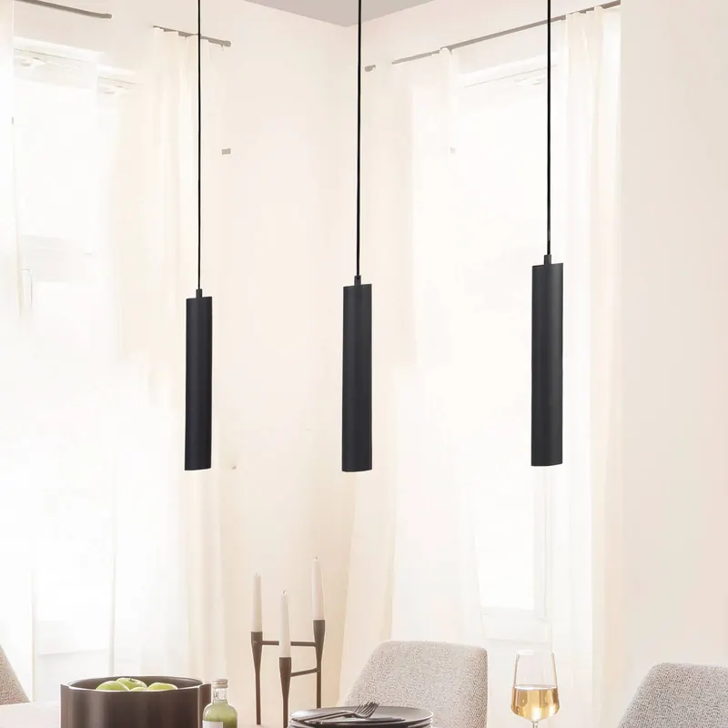 Żyrandol LED DANTE, czarna, 3 x GU10, długość 90 cm, metalowa