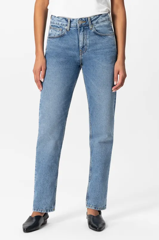 Mud Jeans Easy Go - Stone Vintage Stone Vintage Maat: W27L32 | Straight Jeans Outlet | Dames | Blauw
