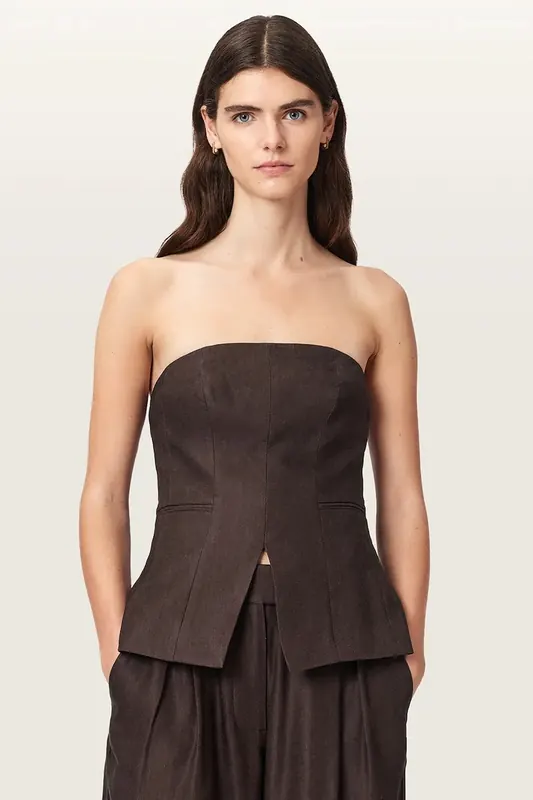 AllSaints bluzka gorsetowa damska z wiskozy CHARLEY
