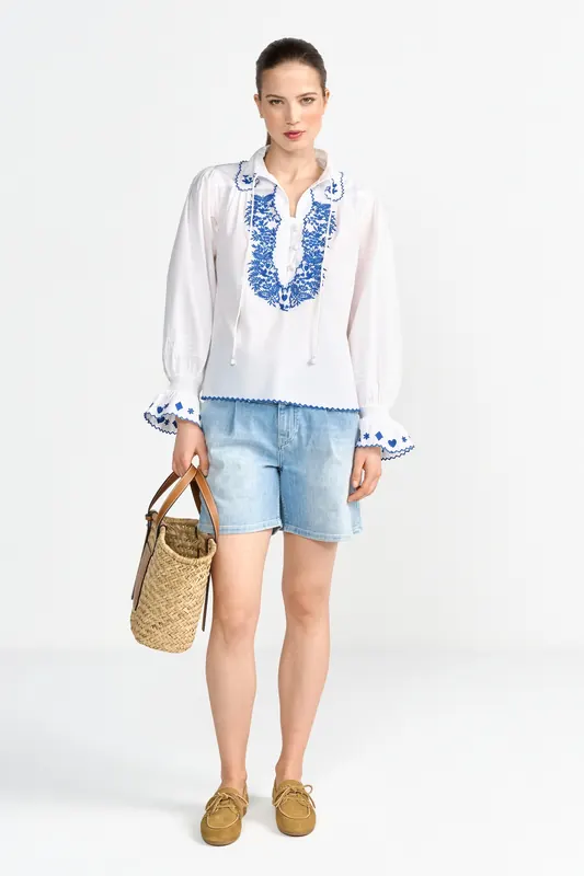 Rich & Royal Blue Denim Shorts Denim Blue Maat: W28 | Korte Broeken Outlet | Dames | Blauw