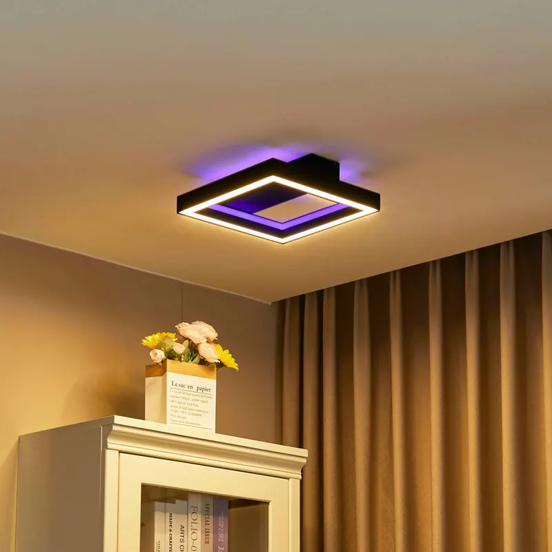 Lucande Smart lampa sufitowa LED Tjado, 30 cm, czarna, RGBW