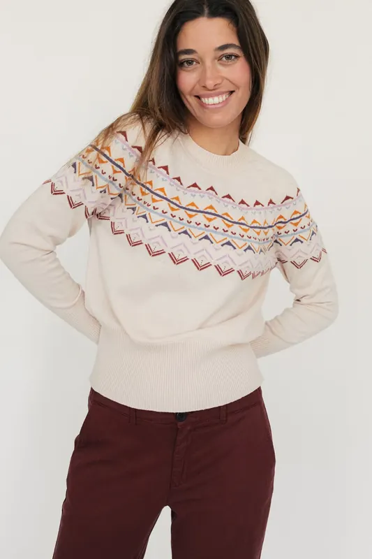 TWOTHIRDS Edge Knit Soft Jaquard Maat: L | Sweaters Outlet | Dames | Beige