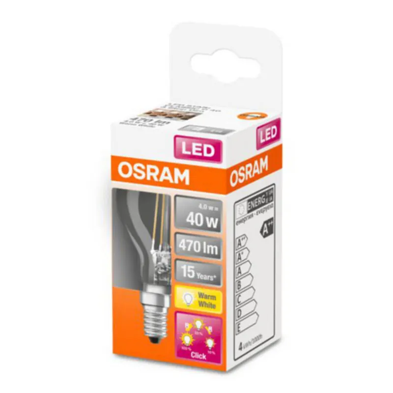 OSRAM Classic P żarówka LED E14 4W 827 3-Step-dim