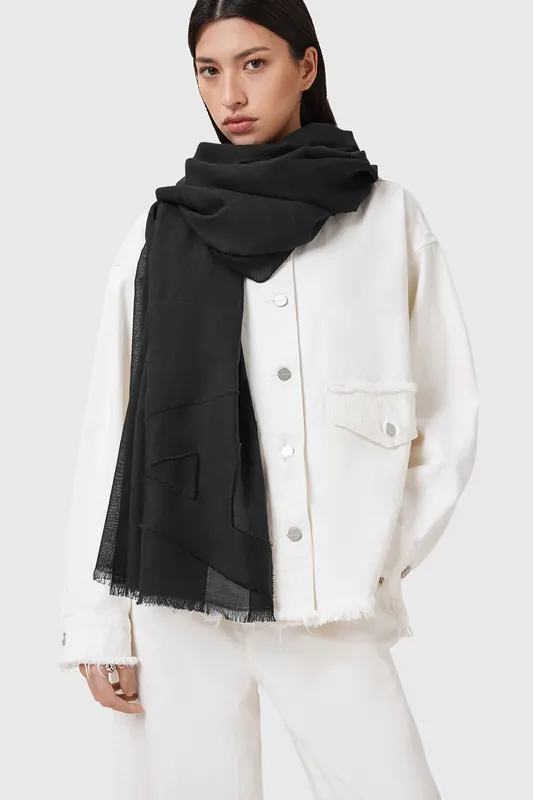 AllSaints Underground Pareo Black Maat: OS | Sjaals Outlet | Dames | Zwart