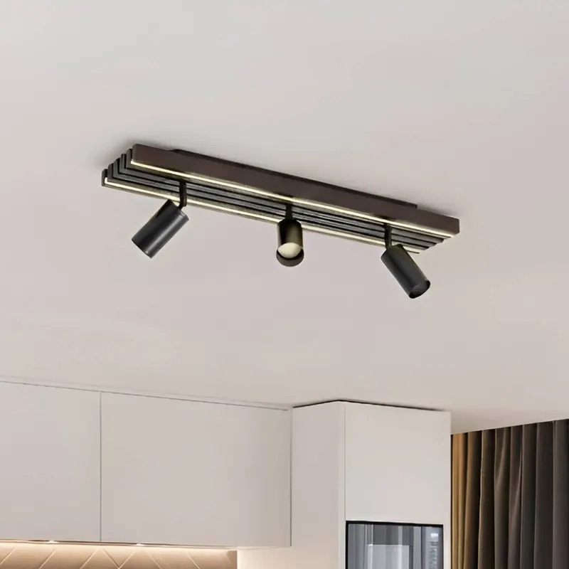 Lucande Reflektor sufitowy LED Tiron, 3-punktowy, 70 cm, dąb