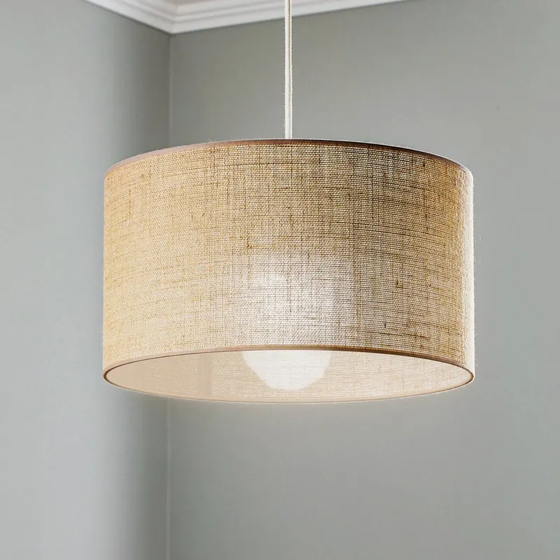 Żyrandol jutowy cylinder naturalny brązowy Ø40cm 1-punktowa