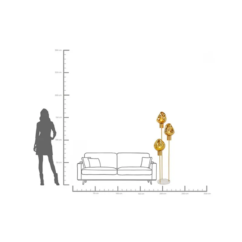 Lampa stojąca KARE Supernova, bursztynowa, szkło, 160 cm, E27