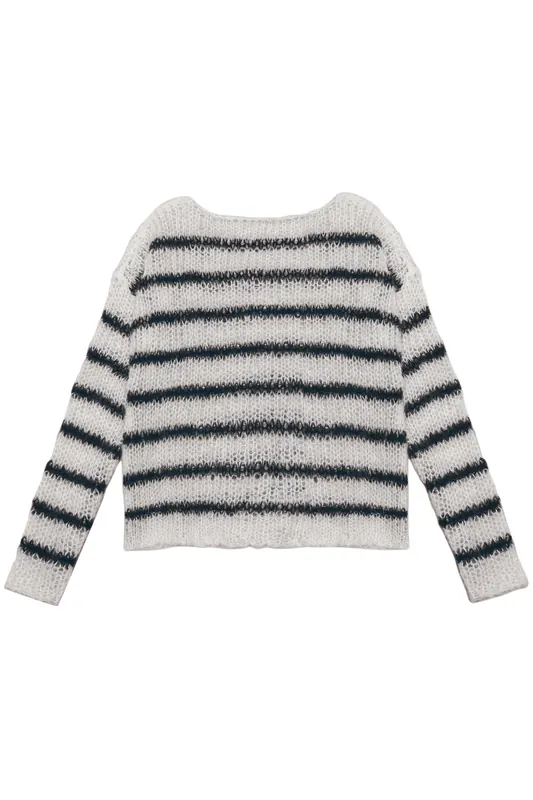 Mikuta The Striped Mohair Knitted Sweater Maat: M | Sweaters Outlet | Dames | Wit
