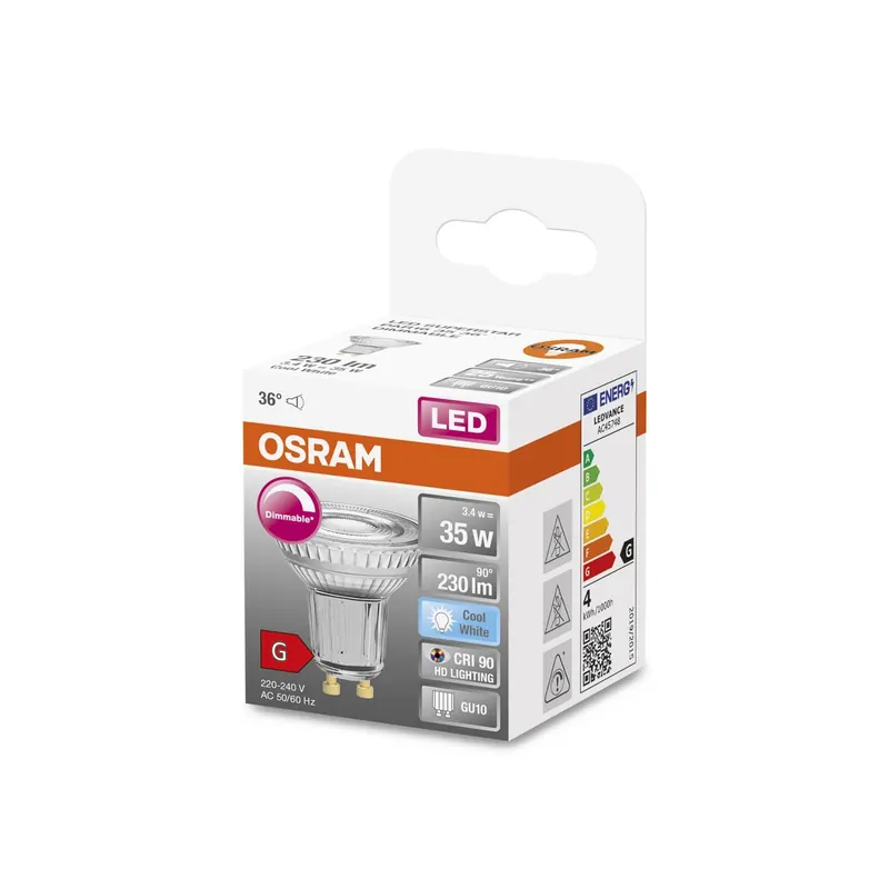 OSRAM reflektor LED GU10 3,4W 940 36° 230lm dim