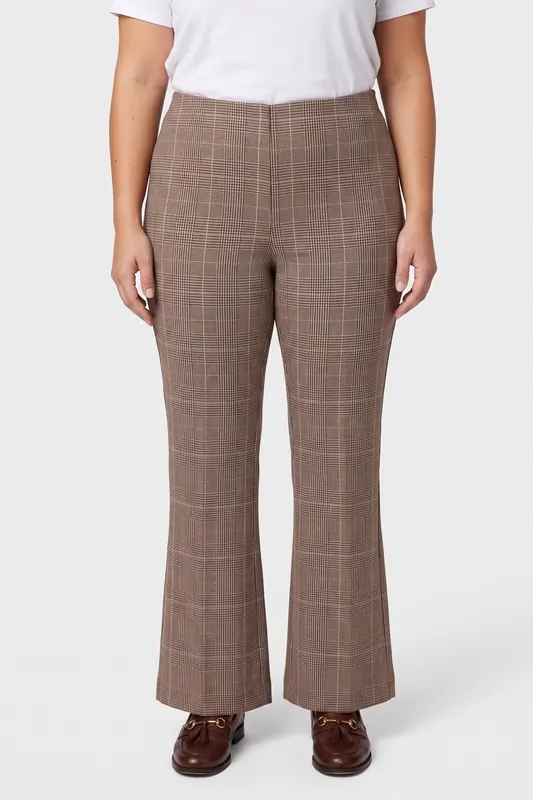 ARKET Epok Check Trousers Brown Maat: 40 | Pantalons Outlet | Dames | Bruin