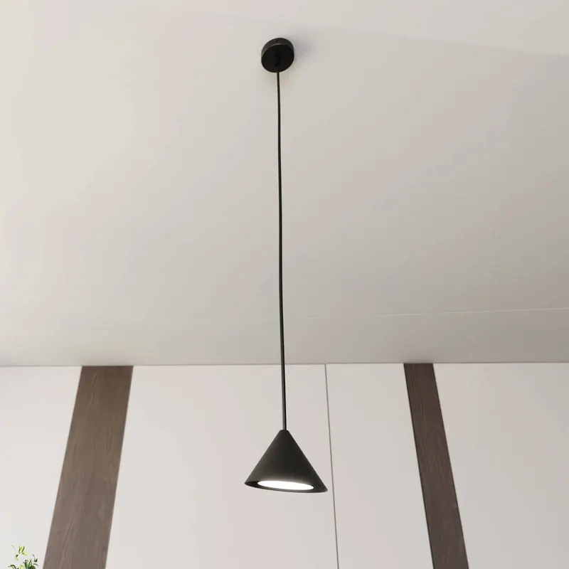 Lampa wisząca Elit, 1-punktowa, czarna, metalowe zawieszenie 1 m