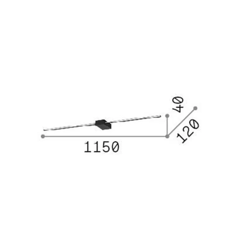 Ideal Lux kinkiet LED Theo biały, szerokość 115 cm aluminium