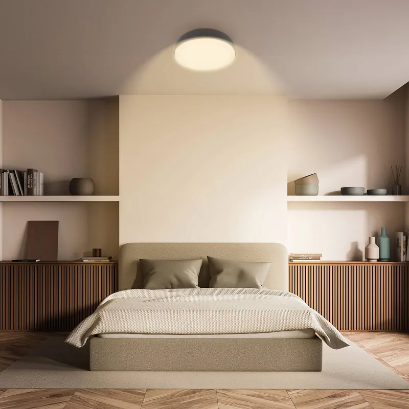 Lampa sufitowa LED Nikan, antracyt, Ø 28,5 cm, 3000 K