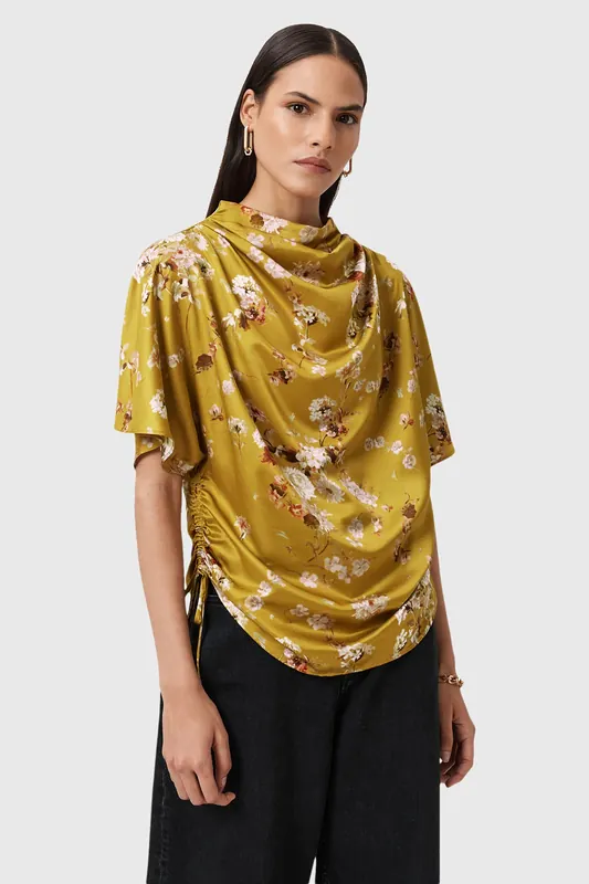 AllSaints Leslie Top Armada Deep Yellow Maat: 10 | Blouses Outlet | Dames | Geel