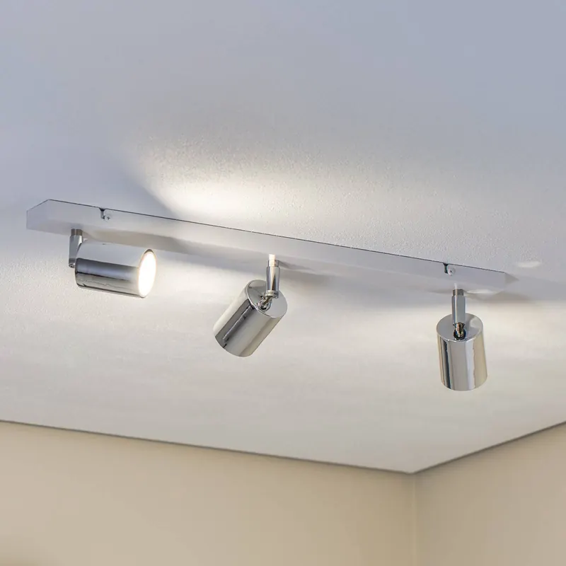 Lampa sufitowa Tune II, biała/chromowana, metalowa, 3-punktowa, GU10