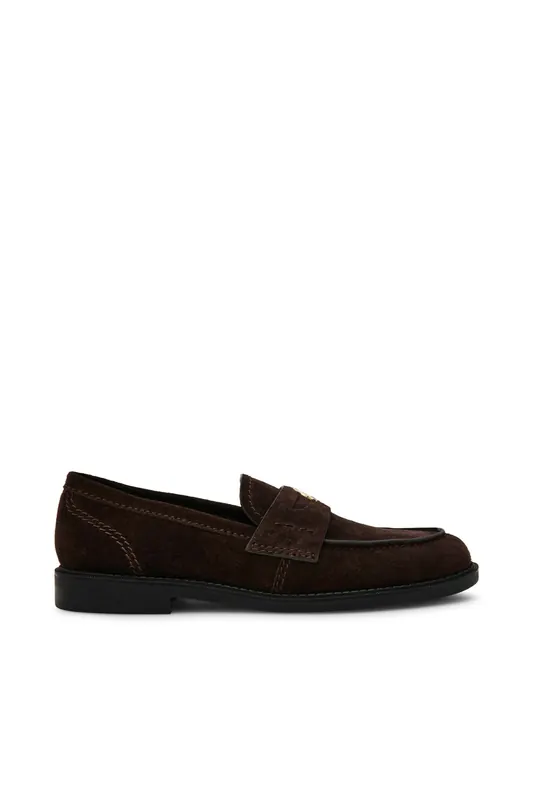 Steve Madden Motor Flat Shoes Brown Suede Maat: 39 | Instappers Outlet | Dames | Bruin