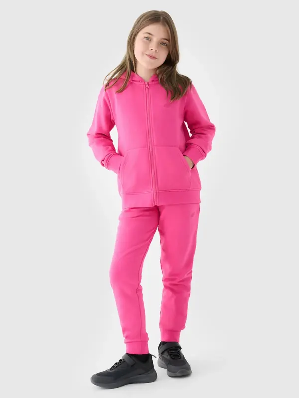 4F JUNIOR Spodnie dresowe joggery dziewczęce F0828 fuksjowe (164)