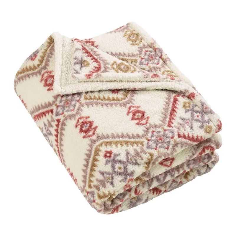 Koc w naturalnym kolorze 240x200 cm Navajo Fleece – Catherine Lansfield