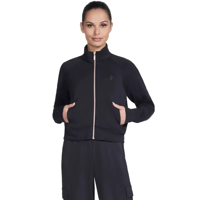 Skechers Skechluxe Elevate Jacket JA278-BLK, Damskie, Czarne, kurtki, Rayon, rozmiar: L
