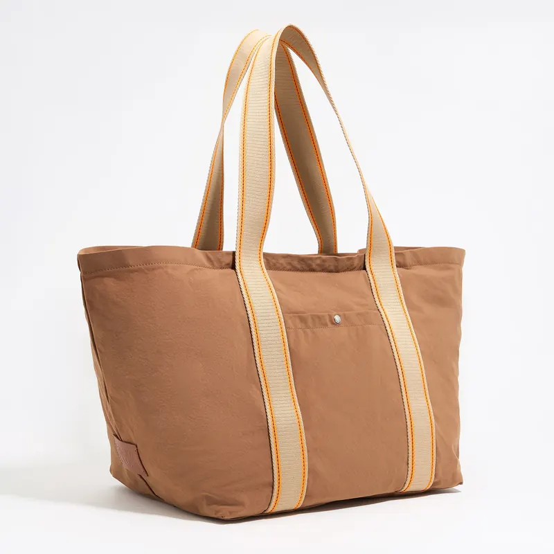 Torebka shopper maxi nylon cynamonowa