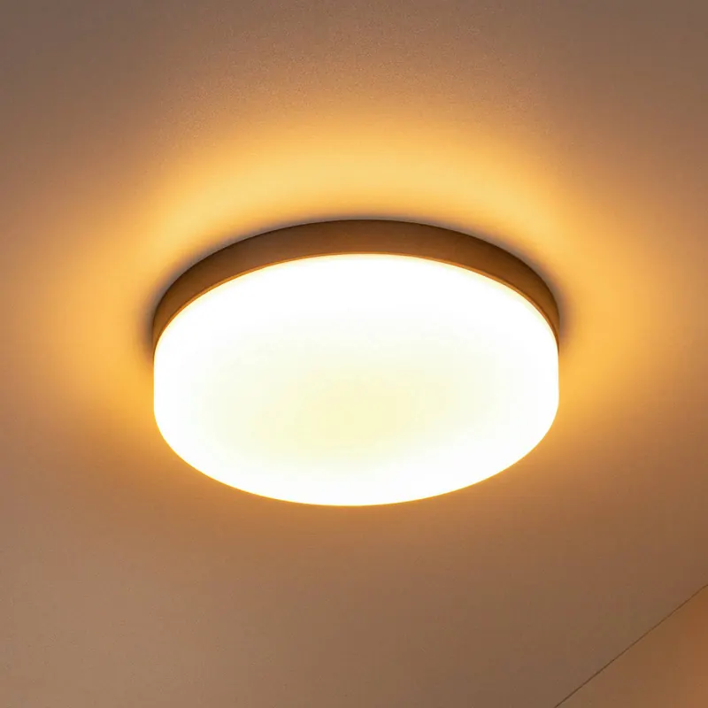 Lampa sufitowa LED do łazienki Biskit, czarna, Ø 23 cm, tworzywo sztuczne