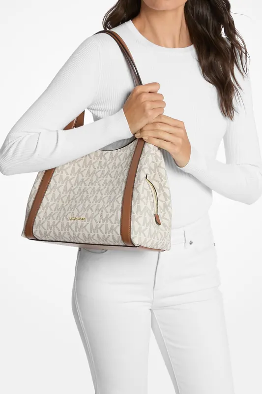 Michael Kors Large Shoulder Tote Bag Vanilla/lugg Maat: OS | Handtassen Outlet | Dames | Wit