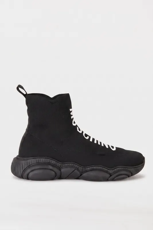 Moschino Teddy Shoes High Top With Logo Black Maat: 44 | Sneakers Outlet | Heren | Zwart