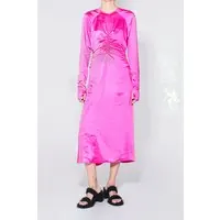 Bimba y Lola Fuchsia Satin Midi Dress Maat: M | Midi Jurken Outlet | Dames | Roze