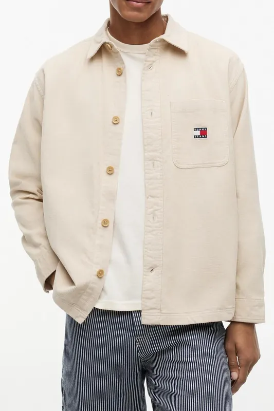 Tommy Hilfiger Brick Cord Overshirt Classic Beige Maat: XL | Casual Overhemden Outlet | Heren | Beige