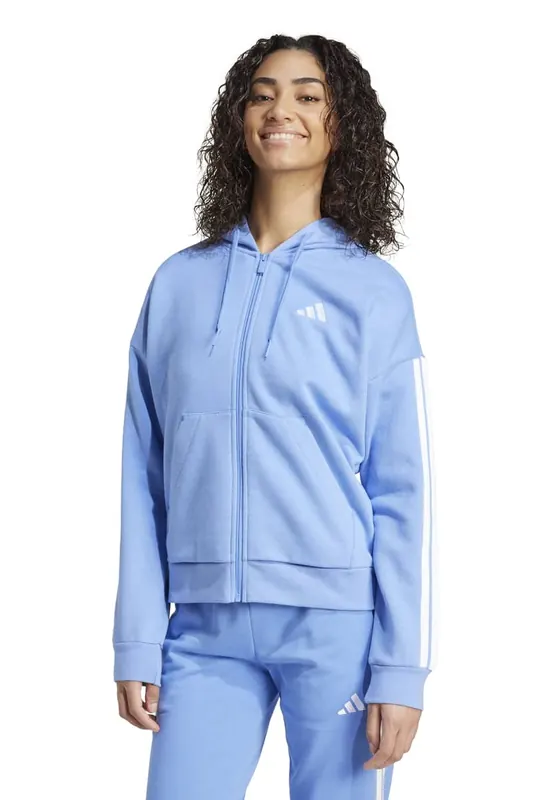Adidas Sportswear Essentials 3-stripes Full-zip Fleece Hoodie Blue  Maat: M | Sport Jassen Outlet | Dames | Blauw