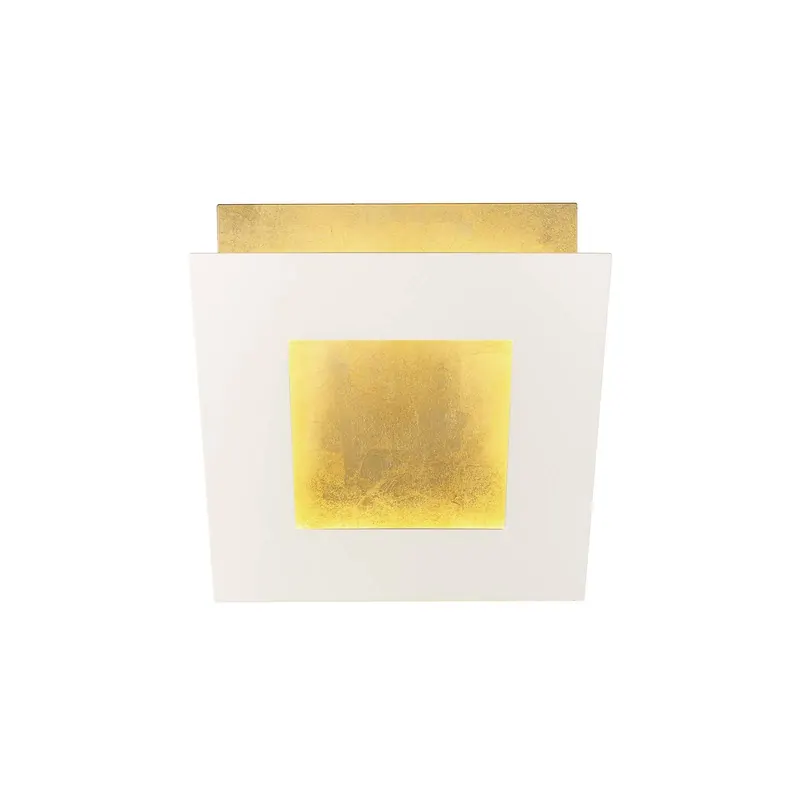 Kinkiet LED Dalia, biały/złoty, 18 x 18 cm, aluminium