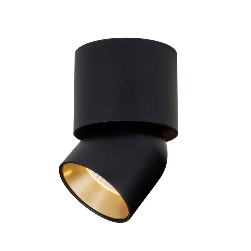 Reflektor sufitowy LED SLC CUP, czarny/złoty, 927, Ø 7,5 cm, ściemniany