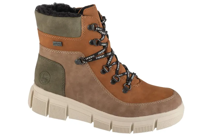 Rieker Boots X3404-90, Damskie, Brązowe, trapery, skóra zamszowa, rozmiar: 37