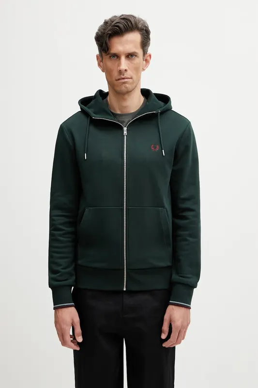 Fred Perry bluza rozpinana z kapturem bawełniana męska
