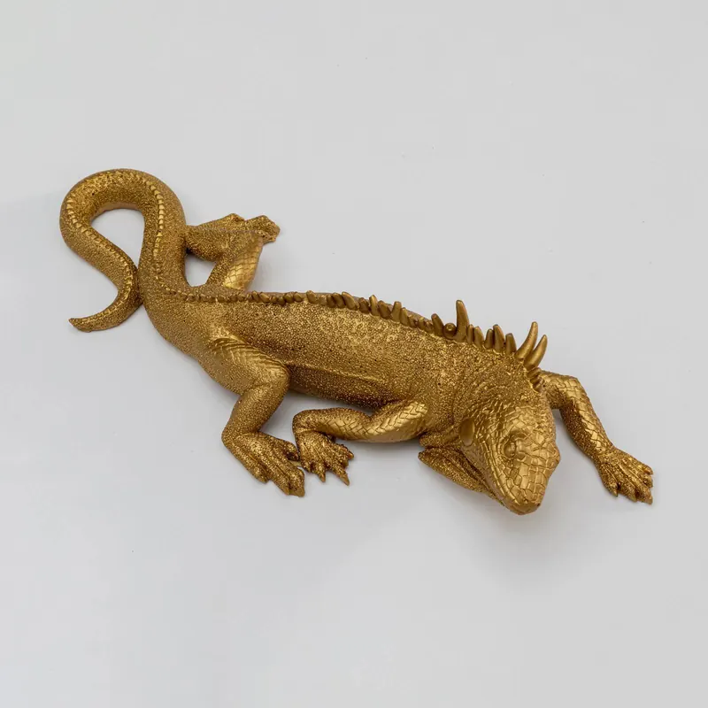 Obiekt ścienny KARE Lizard, lakierowany polyresin, 31 x 11 cm, złoty