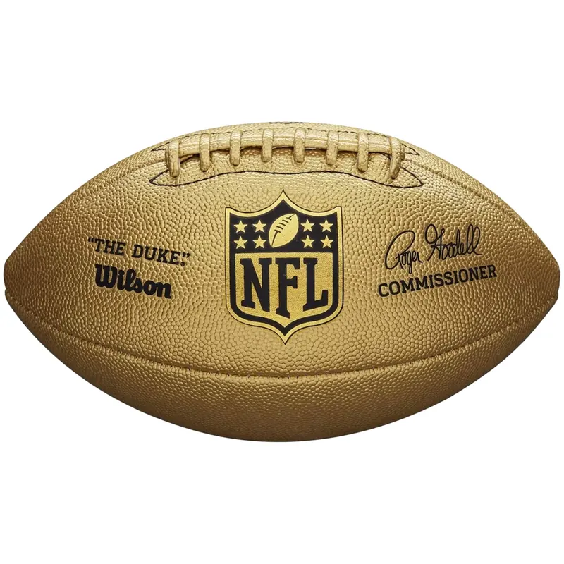 Wilson NFL Duke Metallic Edition Ball WTF1826XB, Unisex, Złote, piłki do futbolu amerykańskiego, skóra syntetyczna, rozmiar: 9