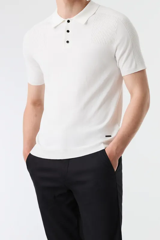 AlphaTauri Fotol V1.y9.01 Flat-knit-shirt Off-white Maat: M | Poloshirts Outlet | Heren | Wit