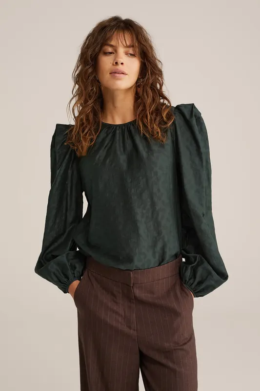 We Fashion Blouse Dark Green Maat: XXL | Longsleeves Outlet | Dames | Groen