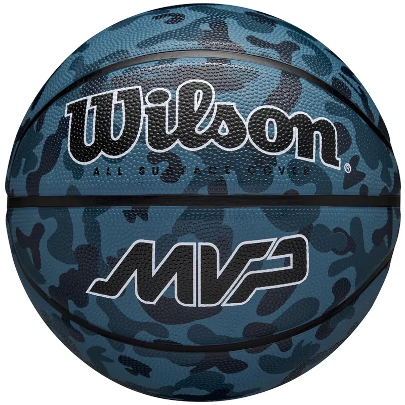 Wilson MVP Camo Ball WZ3018702XB, Unisex, Niebieskie, piłki do koszykówki, Guma, rozmiar: 7